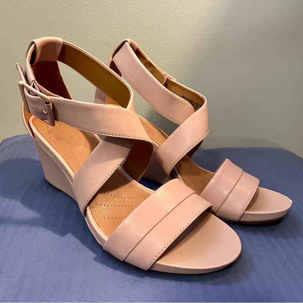 Clarks Artisan wedge sandals, womens size 7